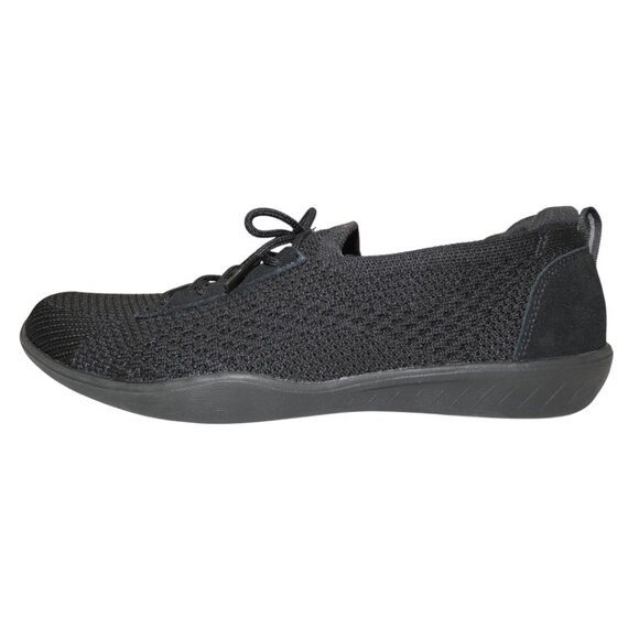 Skechers Black Knit Stretch Fit Slip On Sneakers 8.5 Memory Foam Athleisure - Picture 3 of 11